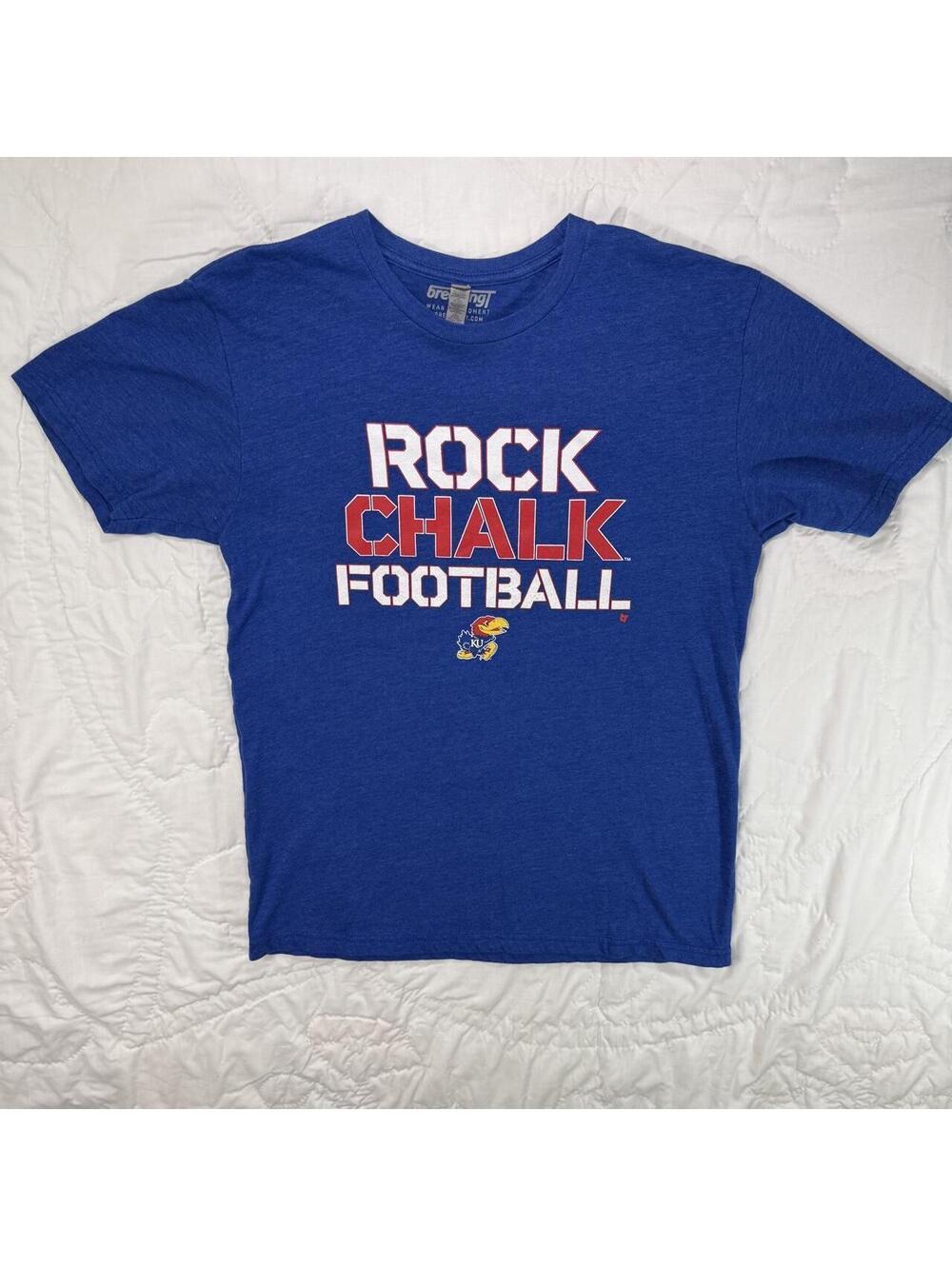 Kansas Jayhawks blue football t-shirt
